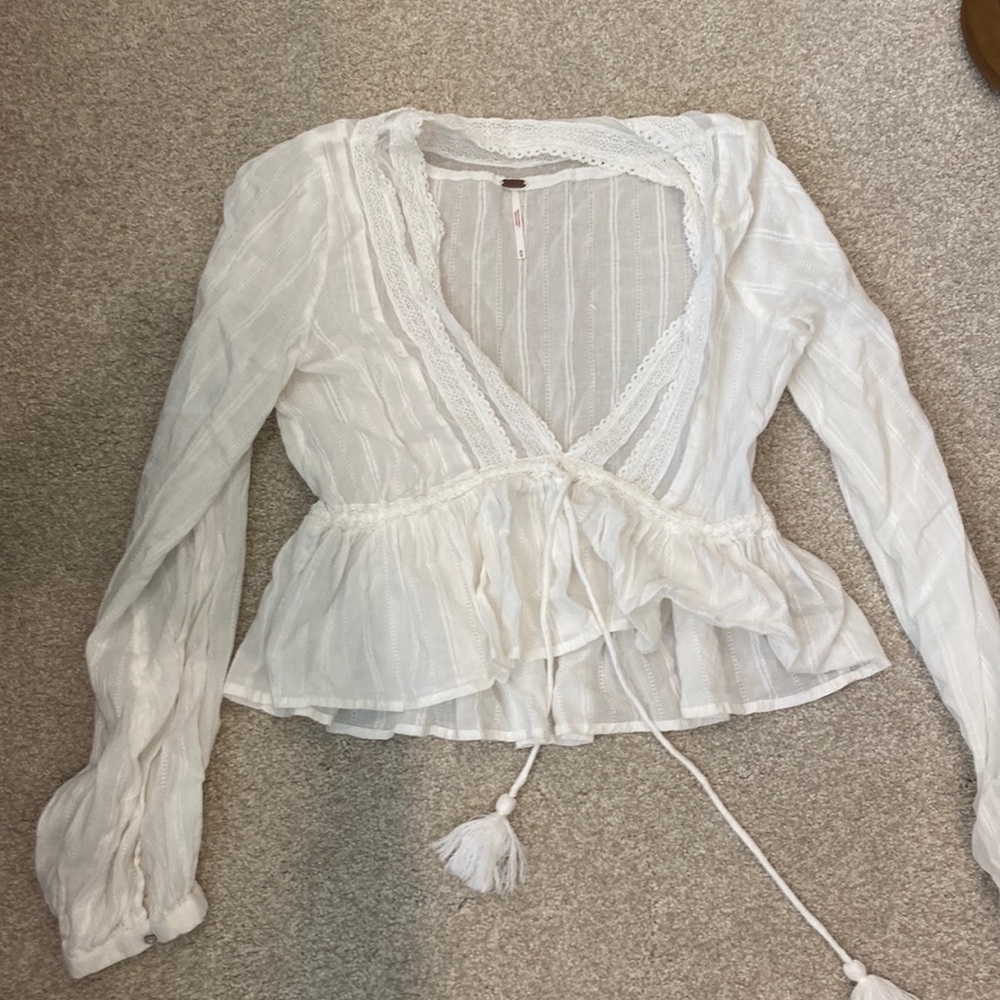 White Lace Free People Top